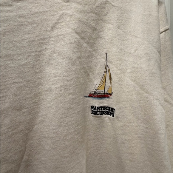 Abercrombie & Fitch Cream Long-Sleeve Tee with Nantucket Embroidery - Picture 3 of 4